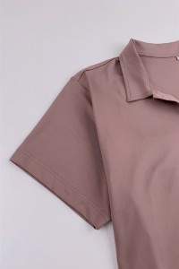 訂做淨色短袖恤衫  訂製員工制服  上班恤衫  100%Polyester 恤衫供應商 R354  細節-2